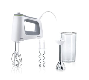 Braun HM 5107 WH 750 W Hand Mixer, Gray, White