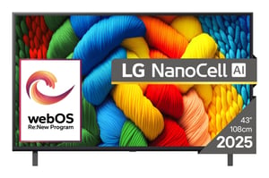 LG NanoCell 43NANO80A3B Telewizor 109,2 cm (43") 4K Ultra HD Smart TV Wi-Fi Czarny