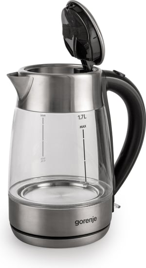 Gorenje K17GE czajnik elektryczny 1,7 l 2150 W Czarny, Stal nierdzewna, Przezroczysty
