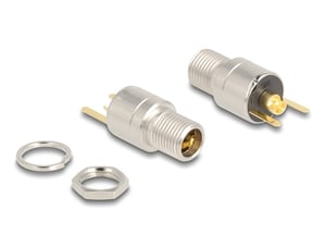 DeLOCK 5.5 x 2.5 mm DC Coaxial Female Connector for Soldering - Round 20 V/15 A