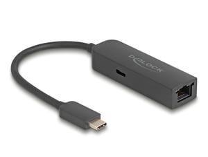 DeLOCK USB-Typ-C-Adapter für 2,5-Gigabit-LAN mit Power Delivery 100 Watt