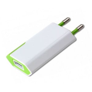 Techly 100044 Charger for Portable Devices: GPS, MP3, Microphone, Cell Phone, Palmtop, Smartphone—Green, White—AC Power—Internal