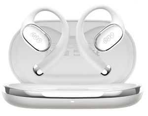QCY Crossky R70 Trådlösa hörlurar med öppen design för samtal/musik via Bluetooth, ljusgrå, silver