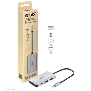 CLUB3D CSV-1543 USB 3.2 Gen 2 (3.1 Gen 2) Type-C-Dockingstation, Schwarz, Silber