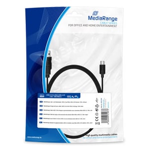 MediaRange MRCS188 USB-kabel USB 2.0 1,8 m USB A – Mini-USB B Svart