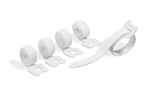 Durable Cavoline Grip Tie Velcro Cable Tie, White, 5-pack
