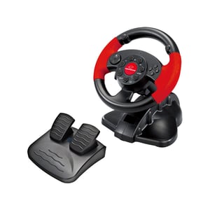 xlyne EG103 kontroler gier Czarny, Czerwony Kierownica Cyfrowy PC, Playstation 2, Playstation 3