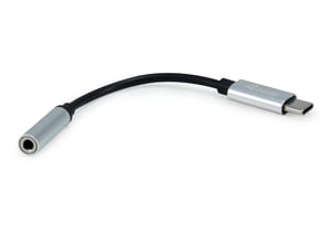 Equip 133474 Telefonkabel Schwarz, Silber 0,15 m USB-C 3,5 mm