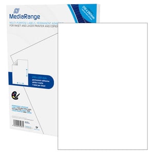 MediaRange MRINK140 självhäftande etiketter, permanenta, vita, 50 st.