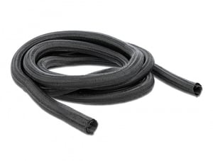 DeLOCK Flätad, töjbar kabelhylsa 10 m x 25 mm svart