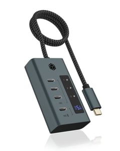 ICY BOX IB-HUB1454-C31 USB 3.2 Gen 1 (3.1 Gen 1) Type-C 10000 Mbit/s Blue, Gray