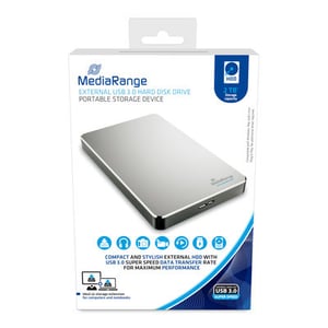 MediaRange MR997 zewnętrzny dysk twarde 2 TB 5400 RPM 2.5" Micro-USB B 3.2 Gen 1 (3.1 Gen 1) Srebrny