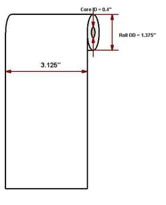 Datamax O'Neil Premium paper, 3.125" x 40'
