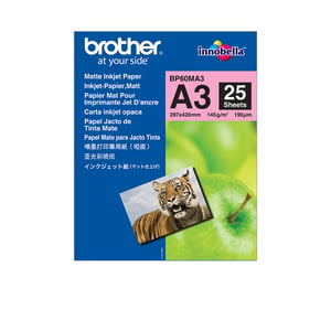 Brother BP60MA3 A3 (297x420 mm) Matte Inkjet Paper, 25 sheets, White