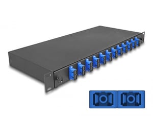 DeLOCK 19″ Fiber Optic Patch Panel, 12 x SC Duplex OS2, 1U, Full Mount
