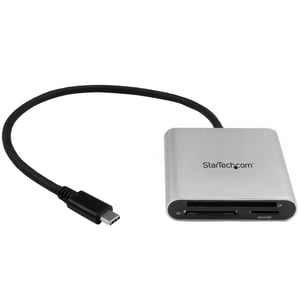 StarTech FCREADU3C USB 3.2 Gen 1 (3.1 Gen 1) Type-C Card Reader, Black, Silver