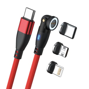 RealPower MagneticCharge 100 USB Cable, 1 m, USB-C, Red