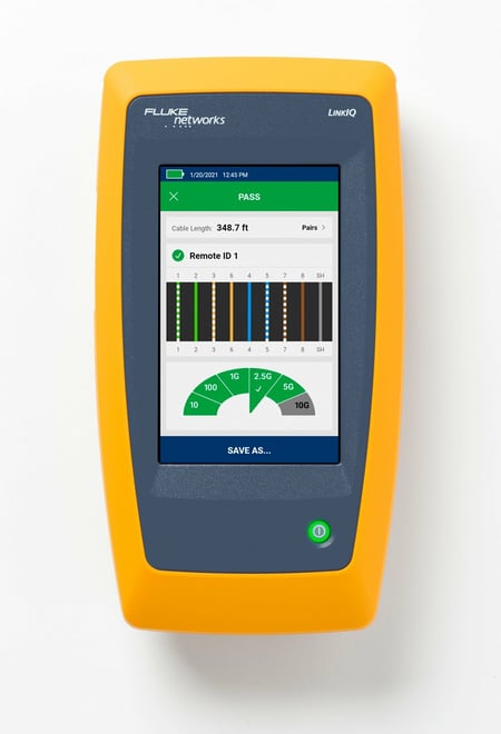 Fluke LIQ-100-IE tester kabli sieciowych Tester kabli skrętakowych Żółty, Szary