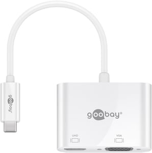Goobay 52430 Docking Station, Wired and Wireless USB 3.2 Gen 1 (3.1 Gen 1) Type-A + Type-C, White