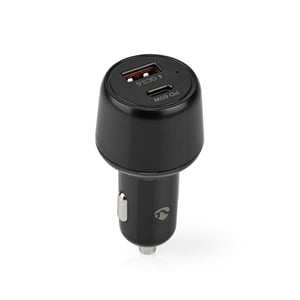 Nedis Car Charger for Smartphones, Black, Cigarette Lighter, Fast Charging, Automatic