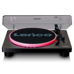 Lenco LS-50LEDBK Plattenteller mit Drehfunktion Plattenspieler mit Riemenantrieb Schwarz Manuell