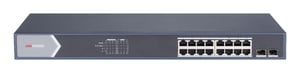 Hikvision DS-3E1518P-SI verwaltbarer L2-Gigabit-Ethernet-Netzwerk-Switch (10/100/1000) mit PoE-Unterstützung, 1U, schwarz