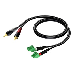 AUDAC CLA832 kabel audio 1 m 2 x RCA 2 x Terminal Czarny, Zielony