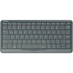 Prestigio Click&Touch 2 Tastatur, universell, USB + Bluetooth, QWERTZ, Deutsch, Schwarz, Silber