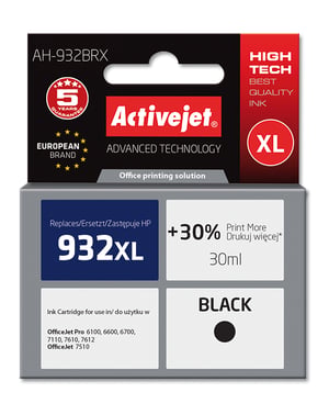 Activejet Tusz AH-932BRX (zamiennik HP 932XL CN053AE; Premium; 30 ml; czarny)