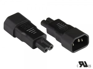Alcasa PA-1470S adapter wtyczek zasilających C14 C7 Czarny