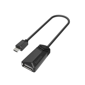 Hama 00200308 Micro-USB to USB Type-A Cable Adapter, Black