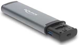 DeLOCK 91018 czytnik kart USB 3.2 Gen 1 (3.1 Gen 1) Type-A/Type-C Czarny, Szary