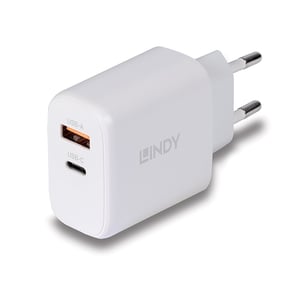 Lindy 73428 Portable Device Charger, Universal, White, AC, Fast Charging, Indoor
