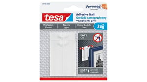 TESA Adhesive Nail Interior Tool Hook, Clear, 2 pcs.