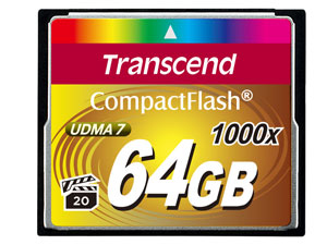 Transcend CompactFlash-kort 1000x 64 GB MLC-minneskort