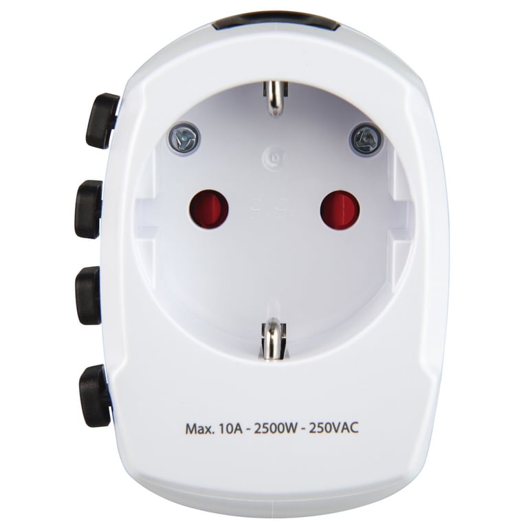 Hama World Travel Pro adapter wtyczek zasilających Uniwersalne Biały