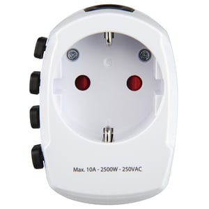 Hama World Travel Pro adapter wtyczek zasilających Uniwersalne Biały