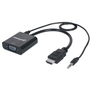Manhattan 151559 kabeladapter 0,3 m HDMI + 3,5 mm VGA (D-Sub) Svart