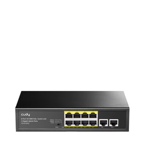 Cudy FS1010PG Fast Ethernet (10/100) Network Switch with PoE Support, Black