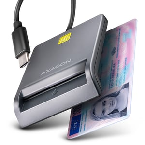 Axagon CRE-SM3TC Smart Card Reader, Internal USB Type-C, Gray