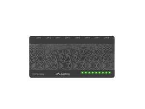 Lanberg DSP1-1008 Unmanaged Gigabit Ethernet (10/100/1000) Network Switch, Black, Gray