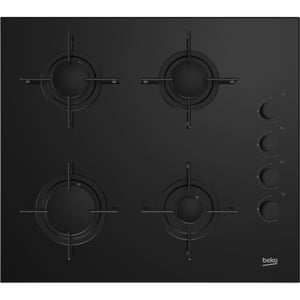 Beko HILG 64120 S Cooktop, Black, Built-in, Gas, 4 zones