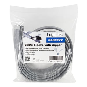 LogiLink KAB0072 Cable Sleeves, Gray, 3 cm