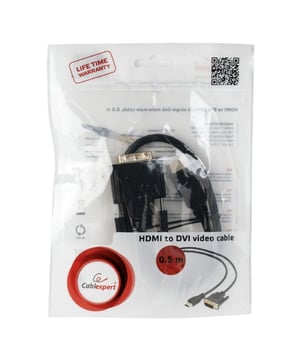 Gembird CC-HDMI-DVI-0.5M adapter kablowy 0,5 m Czarny