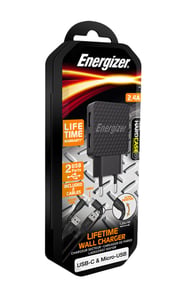 Energizer AC2BEULCMM Portable Device Charger, Universal, Black, AC, Outdoor