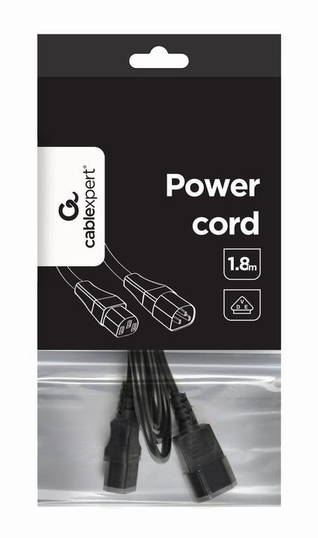 Gembird PC-189-VDE kabel zasilające Czarny 1,8 m C14 panel