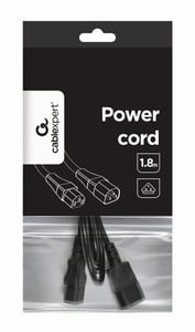 Gembird PC-189-VDE Power Cable, Black, 1.8 m, C14 Panel