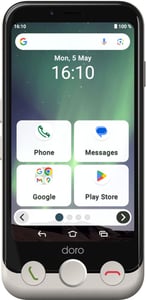 Doro Aurora A10 11,4 cm (4,5") Dual-SIM Android 14 4G USB Typ C 4 GB 64 GB 3000 mAh Schwarz, Weiß