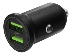 Deltaco USB-CAR128 ładowarka do urządzeń przenośnych Uniwersalne Czarny Zapalniczka Szybkie ładowanie Automatyczna