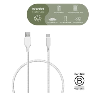 ËSSENTIALS by UPSTRÖM AC120-60W-E kabel USB USB 2.0 1,2 m USB A USB C 0,48 Gbit/s Biały